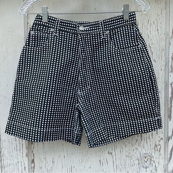 High Sierra Pants - High Sierra High Waist Gingham Jean Shorts Size 6